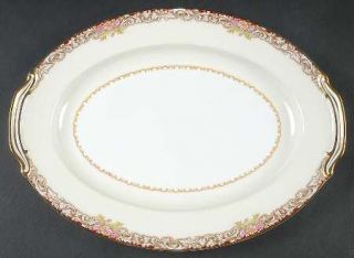 Noritake Harmony (Gold Trim) 11 Oval Serving Platter, Fine China Dinnerware   R
