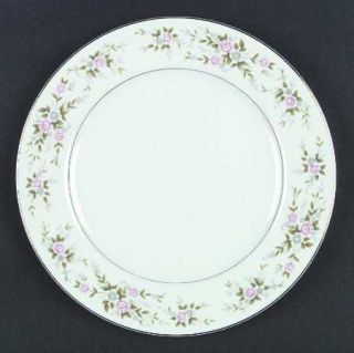 Fine China of Japan Sheri Dinner Plate, Fine China Dinnerware   Pink & Gray Flow