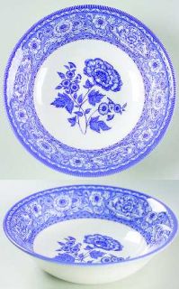 Queens China Rosemont Soup/Cereal Bowl, Fine China Dinnerware   Blue Floral Rim