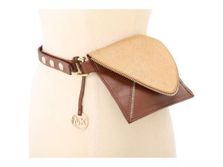 MICHAEL Michael Kors Michael Kors Envelope Belt Bag With Zipper Trim In Haircalf And Lamb Womens Belts (Brown)