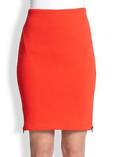 Opening Ceremony Apex Side Zip Stretch Jersey Pencil Skirt   Coral