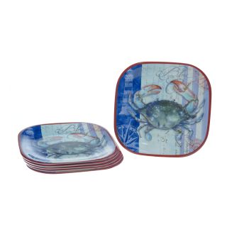 Certified International Blue Crab 10.5 inch Plates (set Of 6) (MultiMaterials MelamineCare instructions Dishwasher safeNumber of pieces Set of sixDesigned by Geoff Allen )