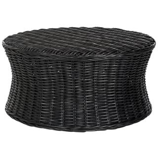 Safavieh Ruxton Black Wicker Ottoman (BlackMaterials: RattanDimensions: 15.5 inches high x 32.1 inches wide x 32.1 inches deepThis product will ship to you in 1 box.Furniture arrives fully assembled )