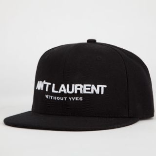 Aint Laurent Mens Snapback Hat Black One Size For Men 234559100