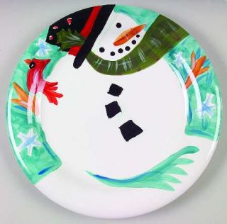 Gibson Designs Winter Frolic Snowman Dinner Plate, Fine China Dinnerware   Maure