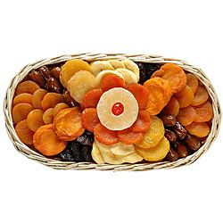 Ole Time Sun dried Fruit Favorites Gourmet Food Basket (two Pound) (TanType of basket: Oval basket Descriptions:. Pineapples, dates, apricots, peaches, pears, apples, plums and cherriesWeight: 3 pounds Freshness: 45 daysNumber of Items: 2 pounds of assort