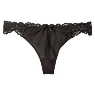 Gilligan & OMalley Womens Micro With Lace Back Thong   Black M