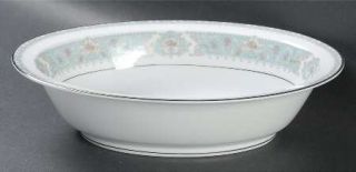 Noritake Cornwall 10 Oval Vegetable Bowl, Fine China Dinnerware   Blue Insets,