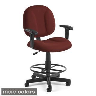 Ofm Comfort Series Superchair Drafting Stool (Wine red/blackWeight capacity 250 poundsDimensions 42 46 inches high x 25 inches wide x 26 inches long )