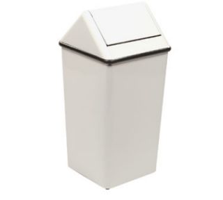 Witt Industries 21 Gallon Indoor Trash Can w/ Square Hamper & Swing Top, White