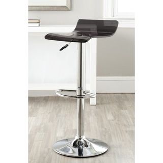 Safavieh Yance Black Adjustable Height Swivel Bar Stool (BlackMaterials: Plywood, Acrylic and Chrome SteelSeat dimensions: 13.4 inches wide x 15.7 inches deepSeat height: 22.8 31.5 inchesDimensions: 24.8 33.1 inches high x 15.2 inches wide x 15.8 inches d
