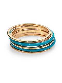Michael Kors Two Tone Bangle Bracelet Set   Gold