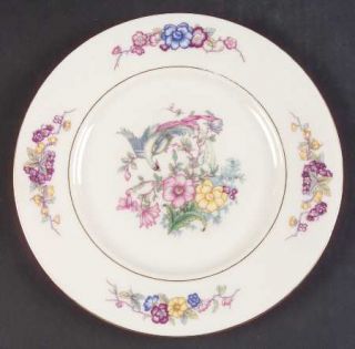 Castleton (USA) Venetian Salad Plate, Fine China Dinnerware   Bird & Floral Ctr.