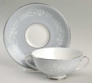 Royal Doulton Valleyfield Footed Cream Soup Bowl & Saucer Set, Fine China Dinner