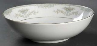 Mikasa Monet 9 Round Vegetable Bowl, Fine China Dinnerware   Blue/Gray Scroll E