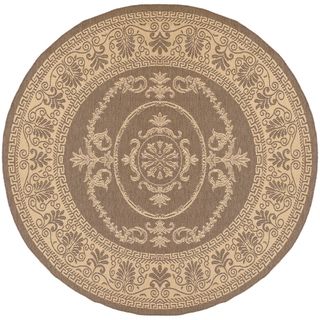 Recife Antique Medallion Natural Cocoa Rug (76 Round) (NaturalSecondary colors: CocoaPattern: BorderTip: We recommend the use of a non skid pad to keep the rug in place on smooth surfaces.All rug sizes are approximate. Due to the difference of monitor col