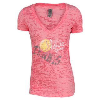 Loveall Womens Feel The Love Acid Wash Tee Small Np_Neon_Pink