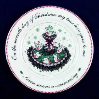 Domestications Twelve Days Of Christmas Salad Plate, Fine China Dinnerware   Bow