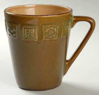 Pfaltzgraff Passage Mug, Fine China Dinnerware   Embossed Scrolls&Squares,Multim
