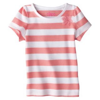 Circo Infant Toddler Girls Short Sleeve Striped Tee   Desert Flower 3T