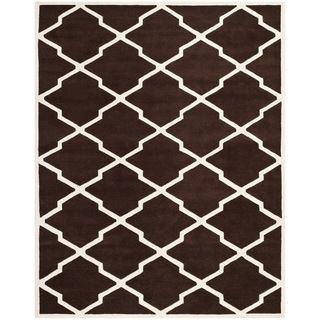 Safavieh Handmade Moroccan Chatham Dark Brown/ Ivory Wool Rug (5 X 8)