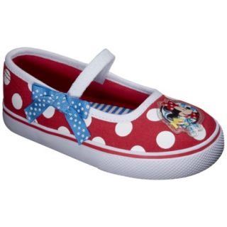 Toddler Girls Minnie Canvas Mary Jane Shoes   Red 12