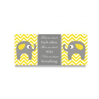 Yellow Chevron Elephants Love Trio Wall Plaque (set Of 3) (MediumSubject: AnimalsPiece dimensions: 15 inches high x 11 inches wide x 0.5 inch deep (each)Triptych: Three pieces per set )