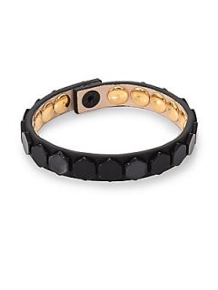 Marc by Marc Jacobs Bolts Leather Bracelet   Black