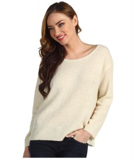 Halston Heritage Round Neck Rib Detail Pullover Womens Sweater (Beige)