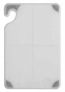 San Jamar Saf T Grip Cutting Board, 12 x 18 x 1/2 in, NSF, White