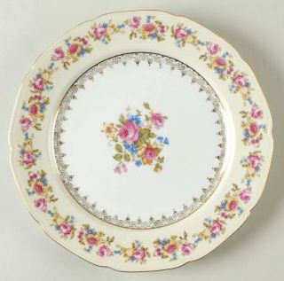 Gold Castle Hostess Dinner Plate, Fine China Dinnerware   Multicolor Flowers, Go