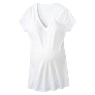 Liz Lange for Target Maternity Short Sleeve V Neck Basic Tee   White XL