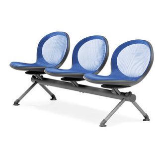 OFM Net Series Mesh Three Chair Beam Seating NB 3 Color: Marine