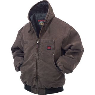 Tough Duck Washed Hooded Bomber   S, Chestnut