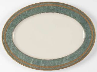 Oscar De La Renta Jade Travertine 15 Oval Serving Platter, Fine China Dinnerwar