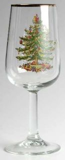 Spode Christmas Tree Green Trim 12 Oz Glassware Goblet, Fine China Dinnerware  