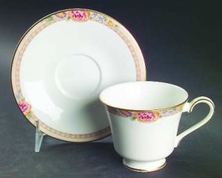 Royal Doulton Darjeeling Footed Cup & Saucer Set, Fine China Dinnerware   Pink/Y