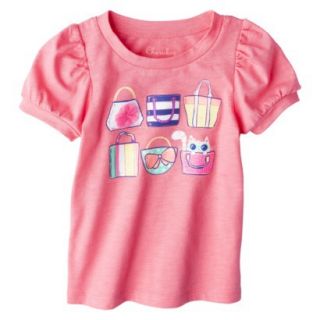 Cherokee Infant Toddler Girls Puff Sleeve Beach Bag Tee   Fruit Punch Pink 2T