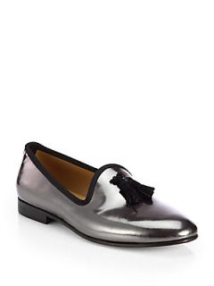 Del Toro Tassel Prince Slippers   Silver : Del Toro Shoes