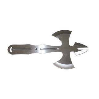 Hibben Generation 2 Pro Throwing Axe (SilverBlade materials: AUS 6 stainless steelHandle materials: AUS 6 stainless steelBlade length: N/AHandle length: N/AWeight: 1.2 poundsDimensions: 11 inches long x 6.9 inches wide x 1.3 inches highBefore purchasing t