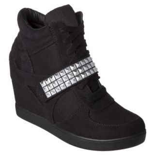 Womens Xhilaration Shayenne High Top Sneaker Wedge   Black 9