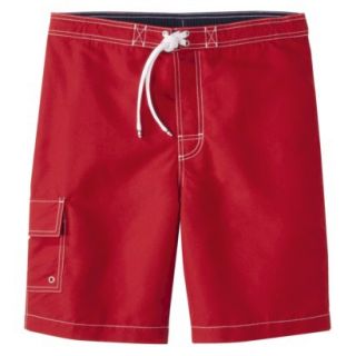 Merona Mens 9 Solid Board Shorts   Red XL