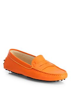 Tods Leather Gommini Moccasin Drivers   Orange