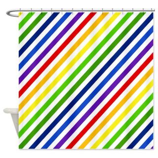  Retro Rainbow Diago Shower Curtain  Use code FREECART at Checkout
