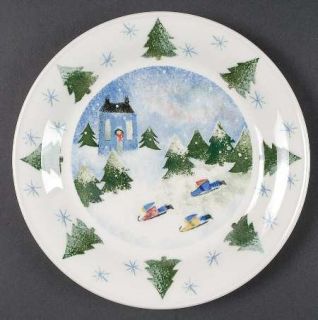 Nikko Winter Wonderland Salad/Dessert Plate, Fine China Dinnerware   Houses&Tree