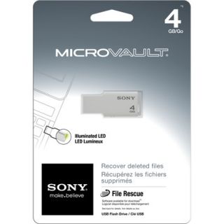 Sony Micro VL 4GB USB Flash Drive   White (USM4GM/W)