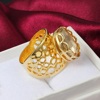 High Quality Amazing Gold Plated Clear Cubic Zirconia Oval Womens Ring