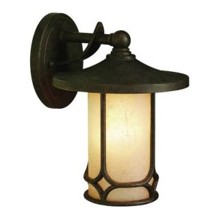 Kichler 9365AGZ Outdoor Light, Arts and Crafts/Mission Wall 1 Light Fixture Aged Bronze