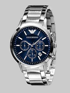 Emporio Armani Slim Stainless Steel Chronograph Watch   No Color