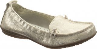 Womens Hush Puppies Ceil Slip On Mocc Toe   Gold Snake Embossed Suede Casual Sh